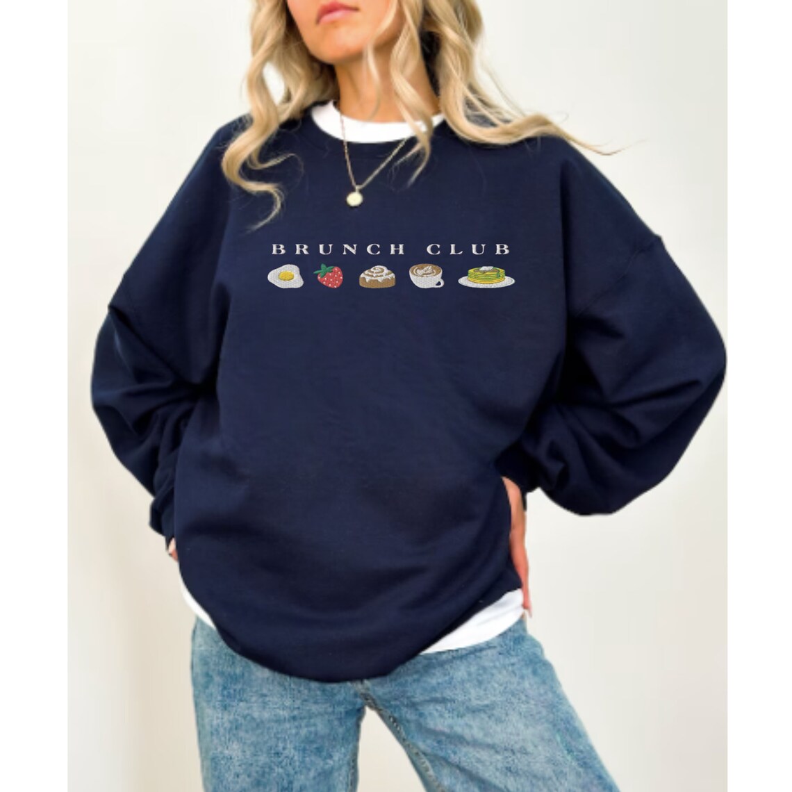 Embroidered Brunch Club Sweatshirt