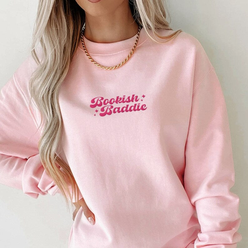 Embroidered Bookish Baddie Sweatshirt