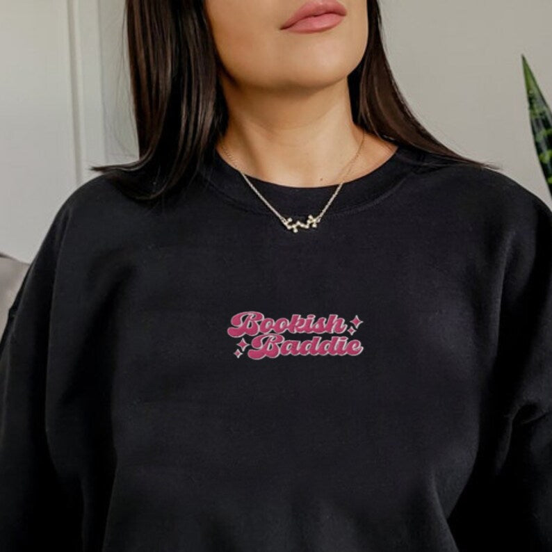 Embroidered Bookish Baddie Sweatshirt