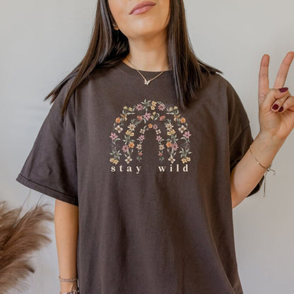 Floral Rainbow Stay Wild Shirt