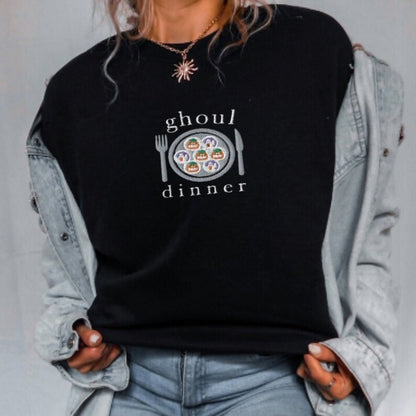 Embroidered Ghoul Dinner Sweatshirt