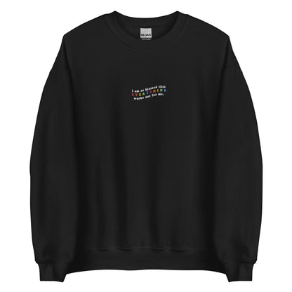 Embroidered I Am So Blessed Affirmation Sweatshirt