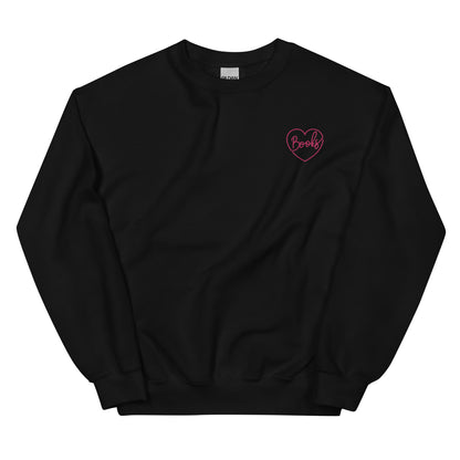 Embroidered Book Heart Sweatshirt