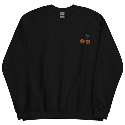 Embroidered Halloween Cherry Sweatshirt