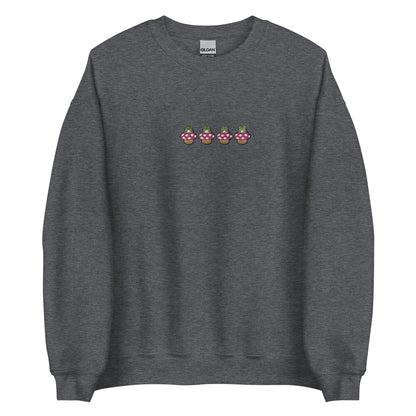 Embroidered Frog Mushroom Sweatshirt