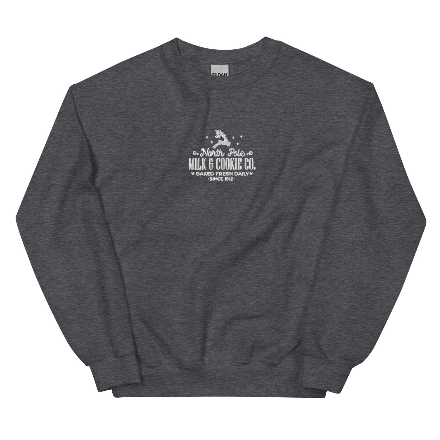 Embroidered North Pole Milk and Cookie Co Sweatshirt