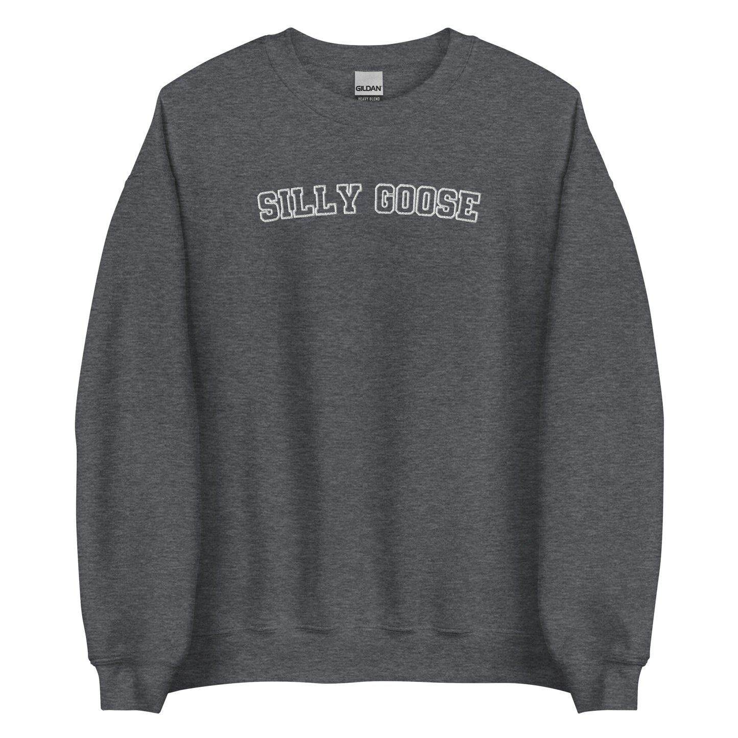 Embroidered Silly Goose Varsity Style Sweatshirt