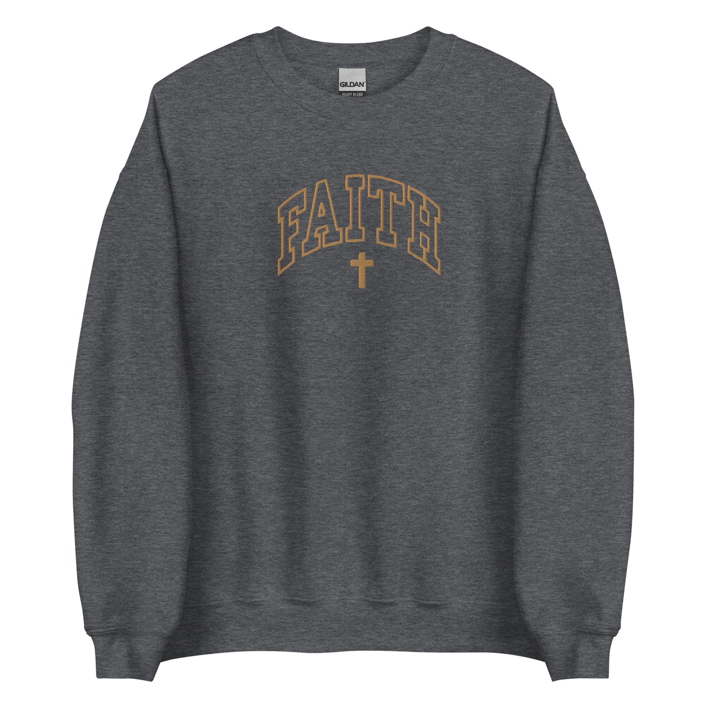 Embroidered Faith Cross Crewneck