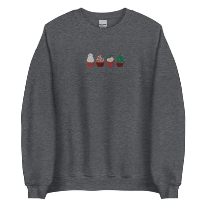 Embroidered Christmas Cupcake Sweatshirt