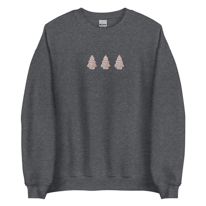 Embroidered Christmas Tree Snack Cake Sweatshirt