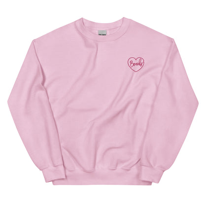 Embroidered Book Heart Sweatshirt