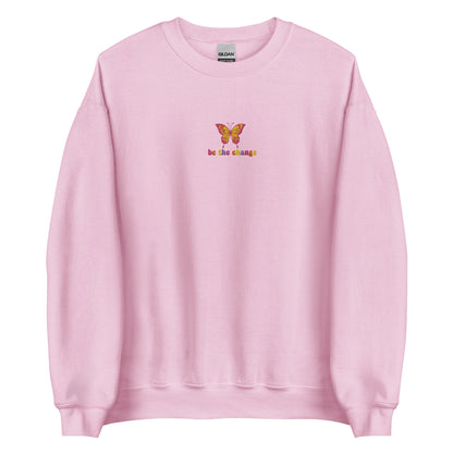 Embroidered Be The Change Butterfly Sweatshirt