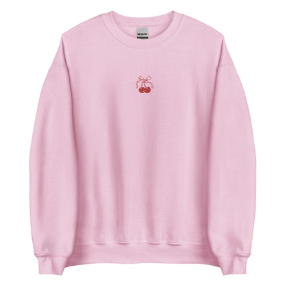 Embroidered Cherry Bow Sweatshirt