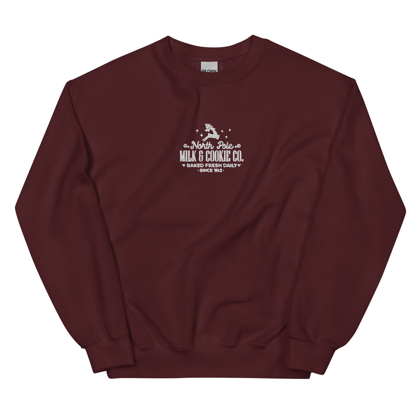 Embroidered North Pole Milk and Cookie Co Sweatshirt