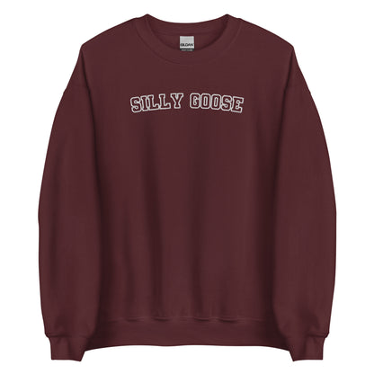 Embroidered Silly Goose Varsity Style Sweatshirt