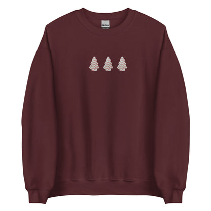 Embroidered Christmas Tree Snack Cake Sweatshirt