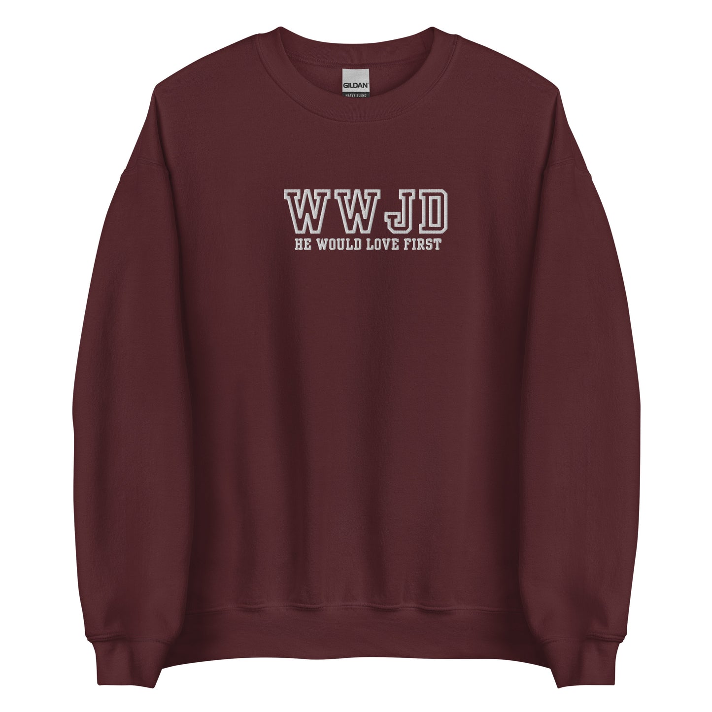 Embroidered What Would Jesus Do Sweatshirt