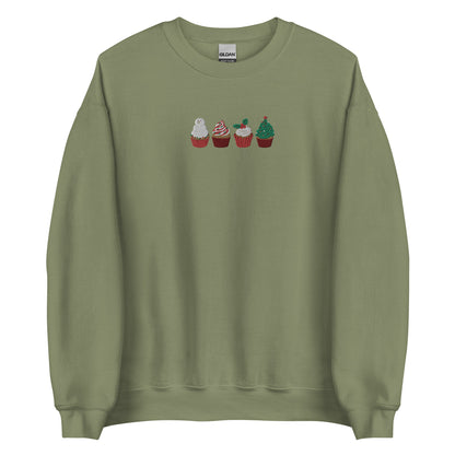 Embroidered Christmas Cupcake Sweatshirt