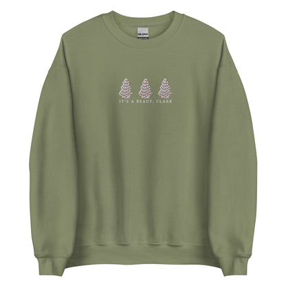 Embroidered Christmas Tree Snack Cake It's A Beaut Sweatshirt