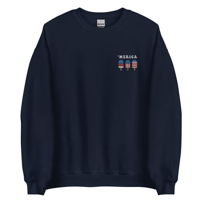 Embroidered 'Merica Popsicle Sweatshirt