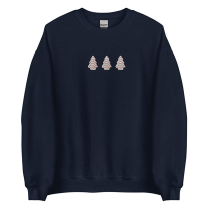 Embroidered Christmas Tree Snack Cake Sweatshirt