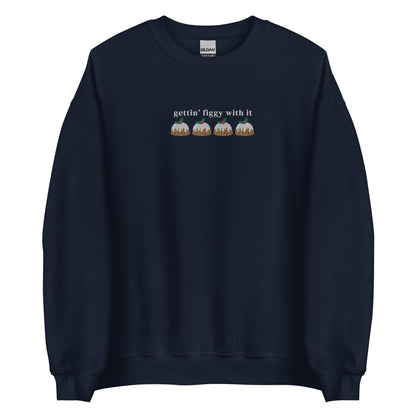 Embroidered Gettin Figgy With It Christmas Pudding Sweatshirt