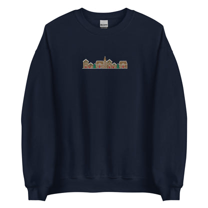 Embroidered Gingerbread Village Sweatshirt