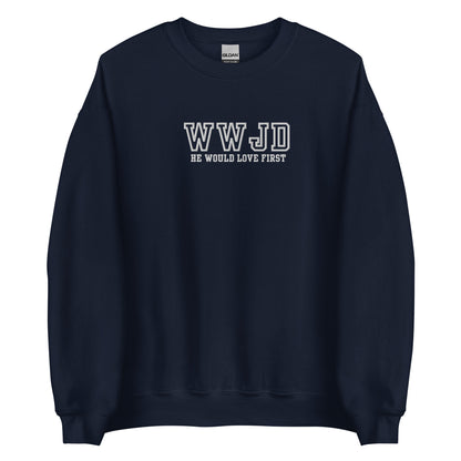 Embroidered What Would Jesus Do Sweatshirt