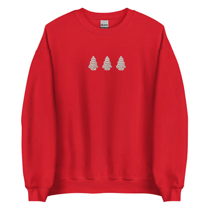 Embroidered Christmas Tree Snack Cake Sweatshirt