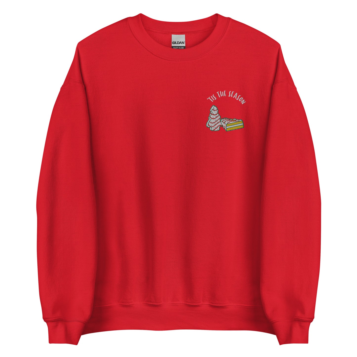 Embroidered Christmas Tree Cake Tis The Season Sweatshirt