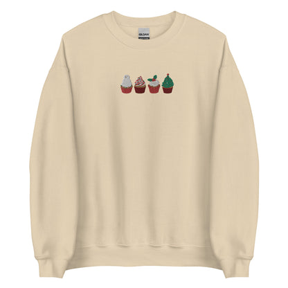 Embroidered Christmas Cupcake Sweatshirt