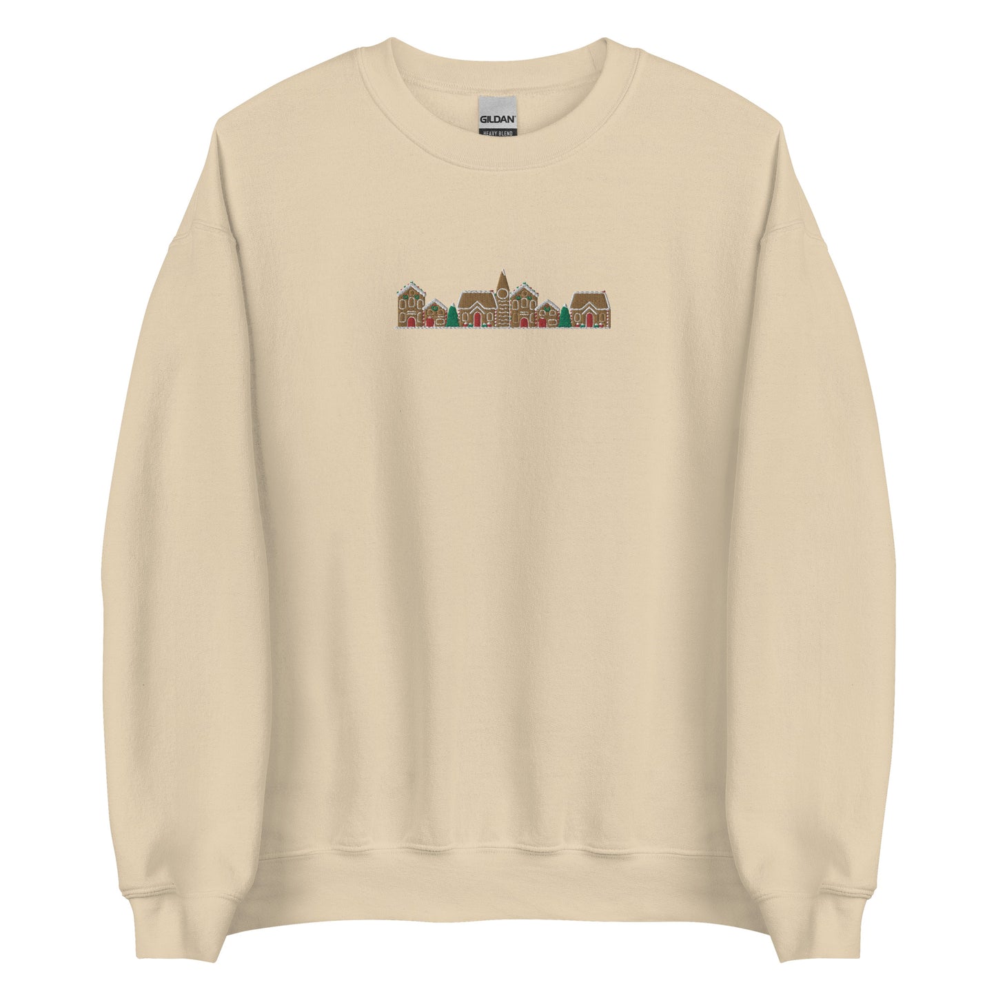 Embroidered Gingerbread Village Sweatshirt