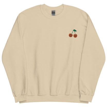 Embroidered Halloween Cherry Sweatshirt