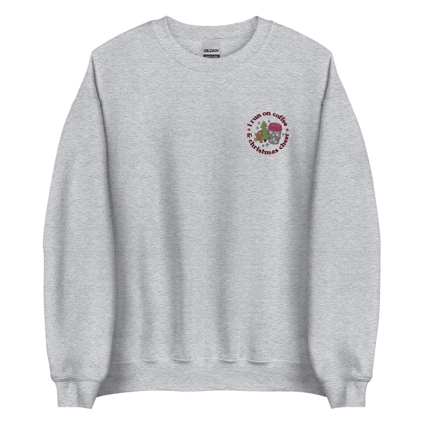 Embroidered Run On Coffee Christmas Sweatshirt