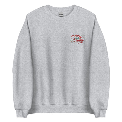 Embroidered Merry and Bright Christmas Sweatshirt