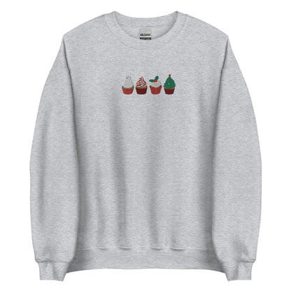 Embroidered Christmas Cupcake Sweatshirt