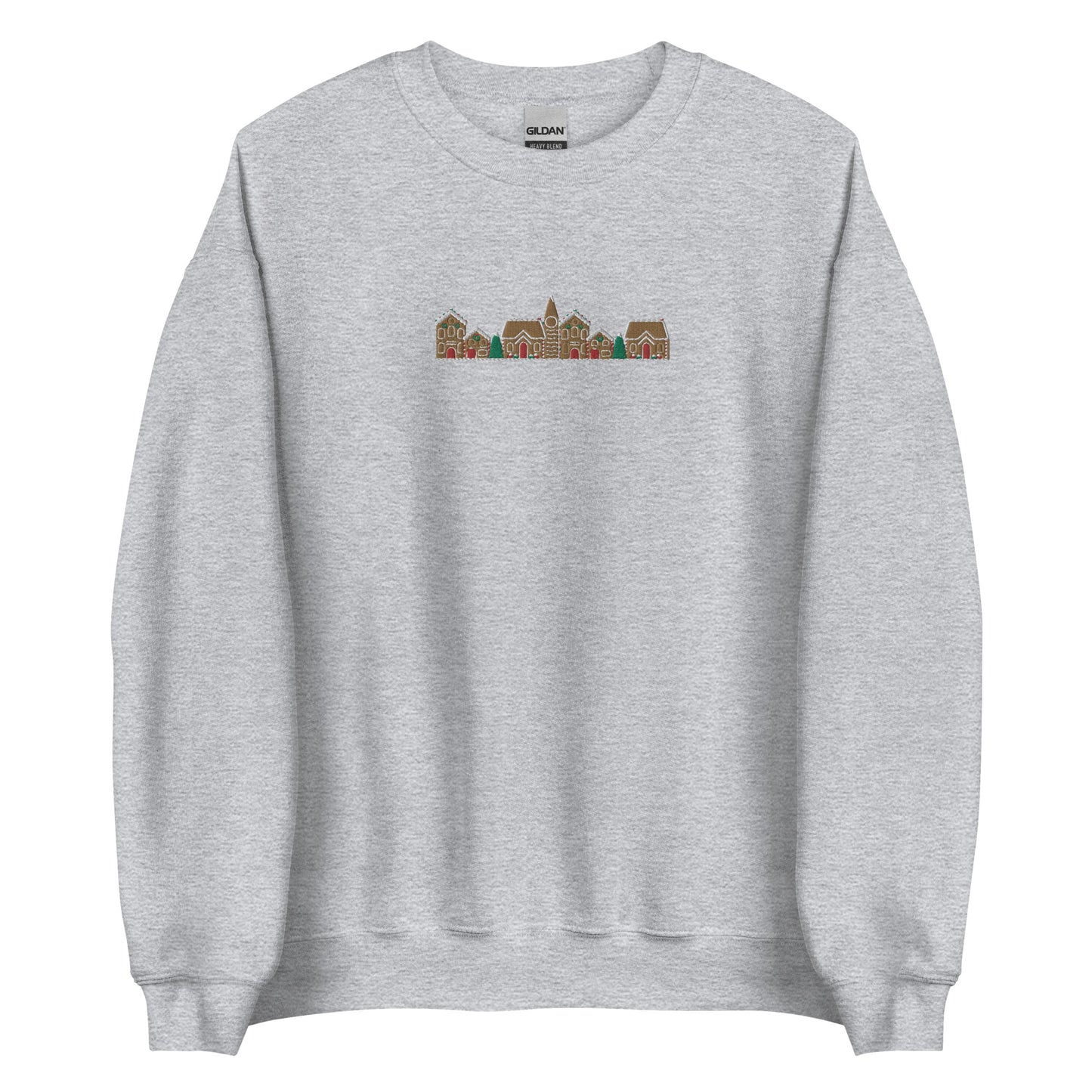 Embroidered Gingerbread Village Sweatshirt