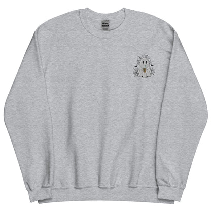 Embroidered Ice Coffee Ghost Sweatshirt