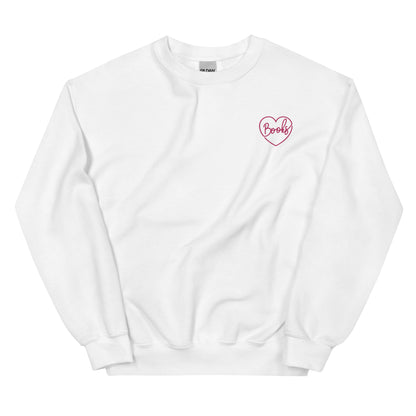 Embroidered Book Heart Sweatshirt