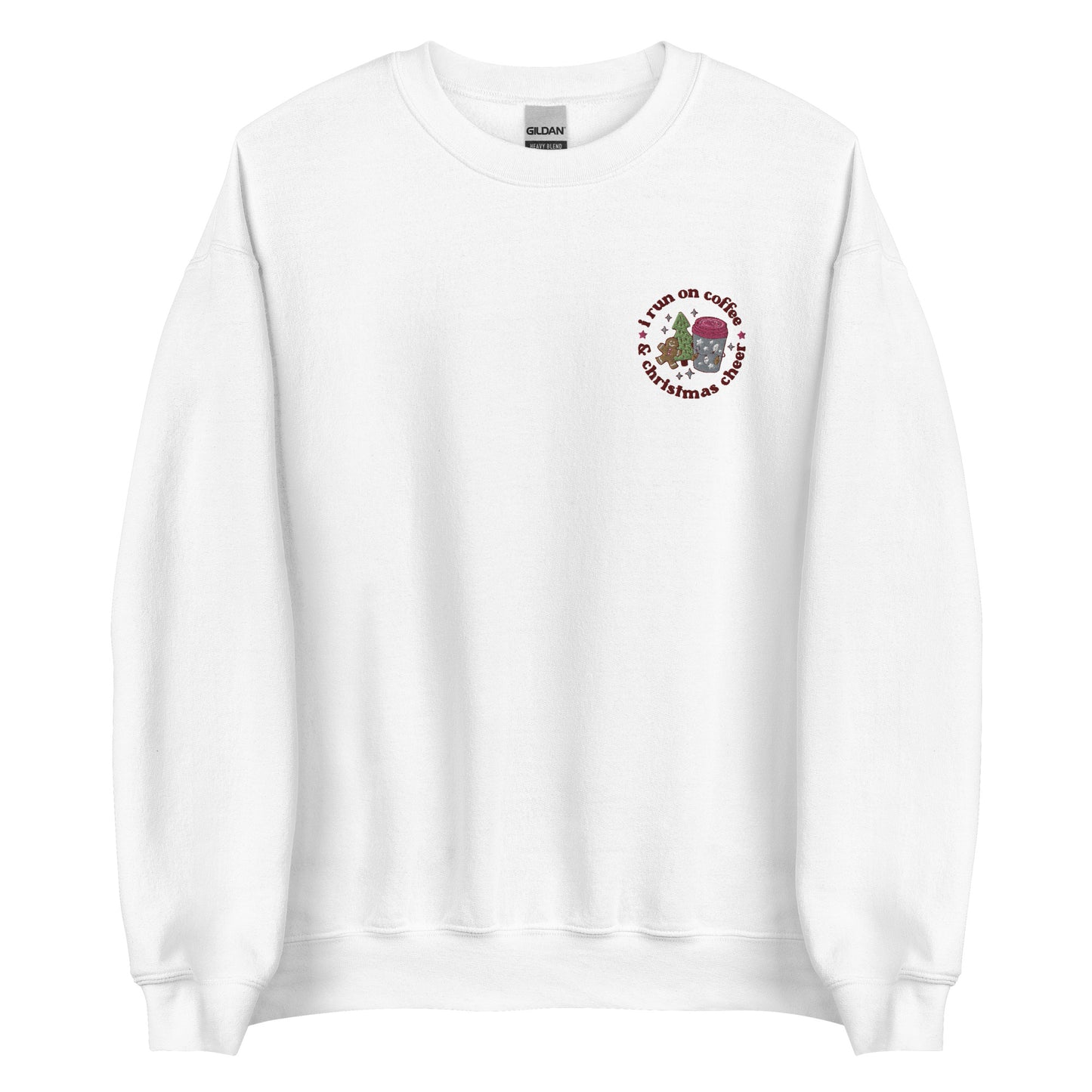 Embroidered Run On Coffee Christmas Sweatshirt