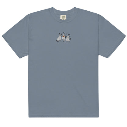 Comfort Colors Embroidered Ghost Cat T-Shirt